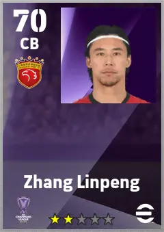 Zhang Linpeng eFootball 2026 player card — 70 OVR CB