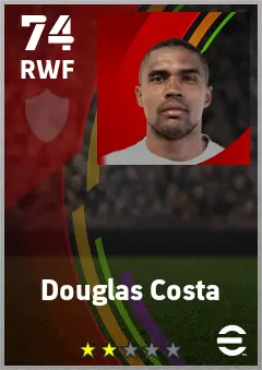 Douglas Costa eFootball 2026 player card — 74 OVR RWF