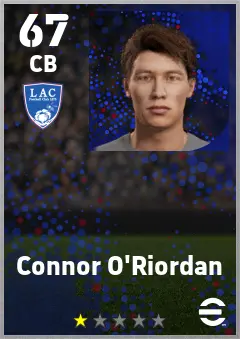 Connor O Riordan eFootball 2026 player card — 67 OVR CB