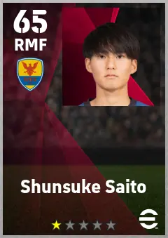 Shunsuke Saito eFootball 2026 player card — 65 OVR RMF