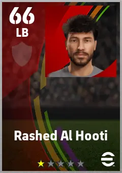 Rashed Al Hooti eFootball 2026 player card — 66 OVR LB