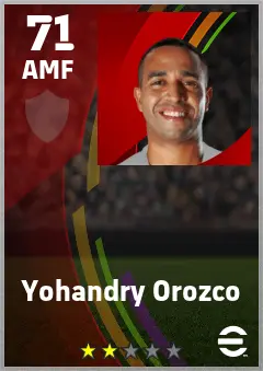 Yohandry Orozco eFootball 2026 player card — 71 OVR AMF