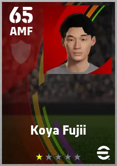 Koya Fujii eFootball 2026 player card — 65 OVR AMF