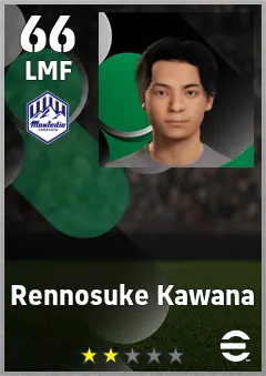 Rennosuke Kawana eFootball 2026 player card, 66 OVR LMF