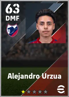 Alejandro Urzua eFootball 2026 player card — 63 OVR DMF