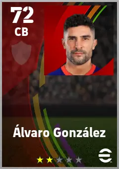 Alvaro Gonzalez eFootball 2026 player card — 72 OVR CB