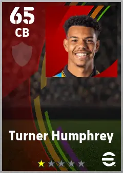 Turner Humphrey eFootball 2026 player card — 65 OVR CB