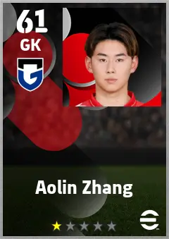 Aolin Zhang eFootball 2026 player card — 61 OVR GK