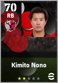 Kimito Nono eFootball 2026 player card — 70 OVR RB