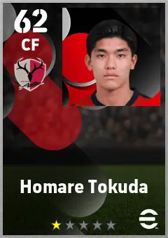 Homare Tokuda eFootball 2026 player card — 62 OVR CF