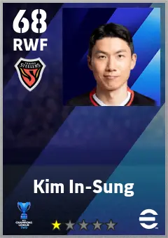 Kim In-Sung eFootball 2026 player card — 68 OVR RWF