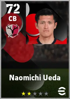 Naomichi Ueda eFootball 2026 player card — 72 OVR CB