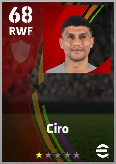 Ciro eFootball 2026 player card — 68 OVR RWF