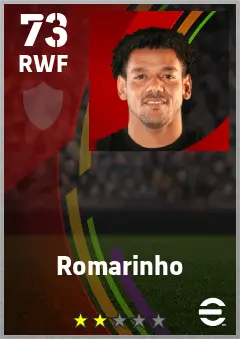 Romarinho eFootball 2026 player card — 73 OVR RWF