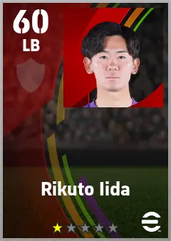Rikuto Iida eFootball 2026 player card — 60 OVR LB