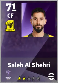 Saleh Al Shehri eFootball 2026 player card — 71 OVR CF