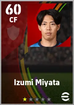Izumi Miyata eFootball 2026 player card — 60 OVR CF