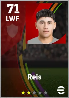 Reis eFootball 2026 player card — 71 OVR LWF