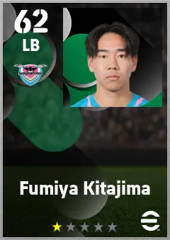 Fumiya Kitajima eFootball 2026 player card — 62 OVR LB