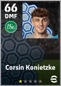 Corsin Konietzke eFootball 2026 player card — 66 OVR DMF