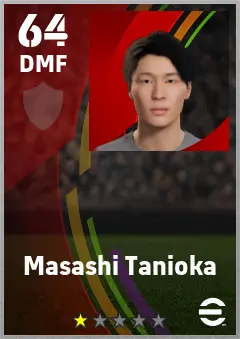 Masashi Tanioka eFootball 2026 player card — 64 OVR DMF