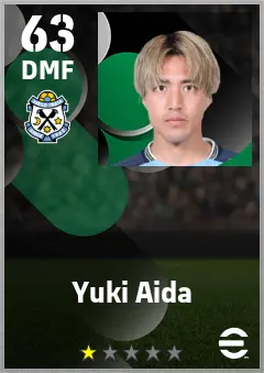 Yuki Aida eFootball 2026 player card — 63 OVR DMF