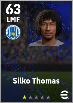 Silko Thomas eFootball 2026 player card — 63 OVR LMF