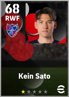 Kein Sato eFootball 2026 player card — 68 OVR RWF