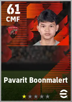 Pavarit Boonmalert eFootball 2026 player card — 61 OVR CMF