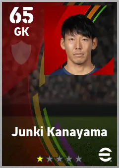 Junki Kanayama eFootball 2026 player card — 65 OVR GK