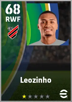 Leozinho eFootball 2026 player card — 68 OVR RWF