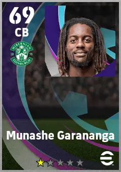 Munashe Garananga eFootball 2026 player card — 69 OVR CB