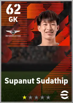 Supanut Sudathip eFootball 2026 player card — 62 OVR GK