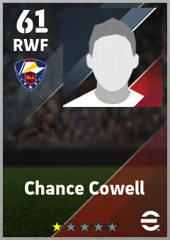 Chance Cowell eFootball 2026 player card — 61 OVR RWF