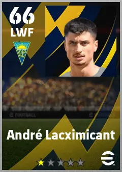 Andre Lacximicant eFootball 2026 player card — 66 OVR LWF