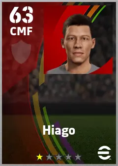 Hiago eFootball 2026 player card — 63 OVR CMF