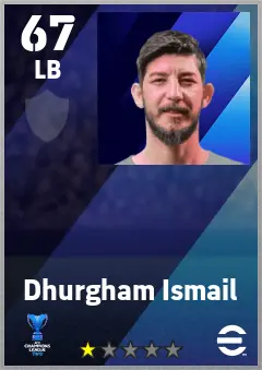 Dhurgham Ismail eFootball 2026 player card — 67 OVR LB