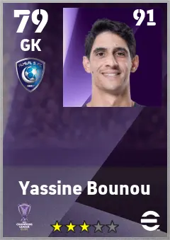 Yassine Bounou eFootball 2026 player card — 79 OVR GK