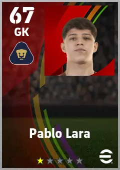 Pablo Lara eFootball 2026 player card — 67 OVR GK
