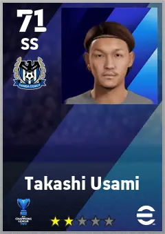 Takashi Usami eFootball 2026 player card — 71 OVR SS