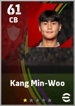 Kang Min-Woo eFootball 2026 player card — 61 OVR CB