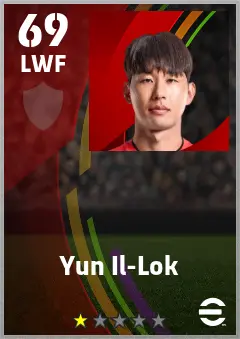 Yun Il-Lok eFootball 2026 player card — 69 OVR LWF