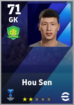 Hou Sen eFootball 2026 player card — 71 OVR GK