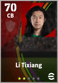 Li Tixiang eFootball 2026 player card — 70 OVR CB