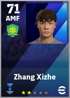 Zhang Xizhe eFootball 2026 player card — 71 OVR AMF