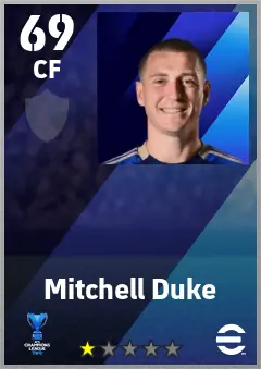 Mitchell Duke eFootball 2026 player card — 69 OVR CF