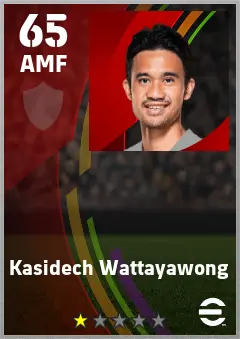Kasidech Wattayawong eFootball 2026 player card — 65 OVR AMF