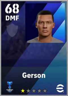 Gerson eFootball 2026 player card — 68 OVR DMF