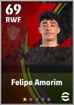 Felipe Amorim eFootball 2026 player card — 69 OVR RWF