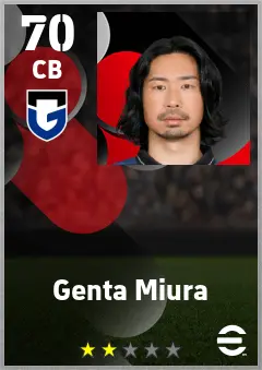 Genta Miura eFootball 2026 player card — 70 OVR CB